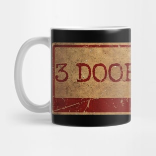 Aliska text red gold retro 3 Doors Down Mug